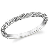 Round Brilliant Moissanite Twisted Rope Stackable Band