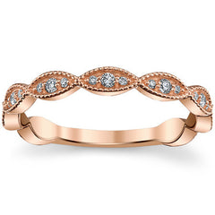 Infinity Style Moissanite Stackable Band with Milgrain