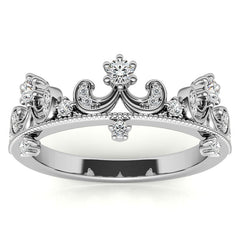Tiara Design Round Brilliant Moissanite Stackable Band
