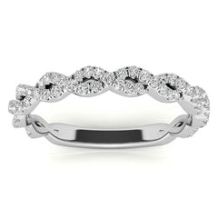 Round Infinity Style Moissanite Stackable Band