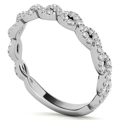 Round Infinity Style Moissanite Stackable Band