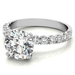 Round Brilliant Moissanite 4-Prong Set Semi-Eternity Ring (0.36ct)