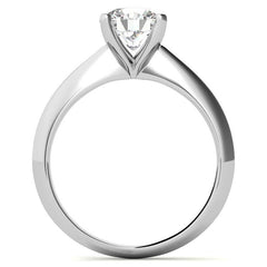 Round Brilliant Moissanite Tapered Knife Edge Solitaire Ring