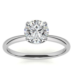 4-Prong Accented Tulip Round Brilliant Moissanite Solitaire Ring