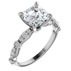 Asscher Moissanite Engagement Ring