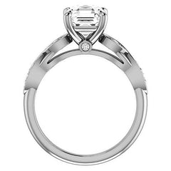 Asscher cut Moissanite Engagement Ring