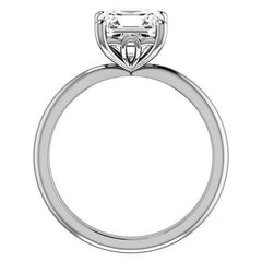 Asscher cut Moissanite Solitaire with Scroll Accent Basket Design