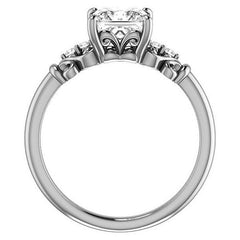Asscher cut Scroll Engagement Ring