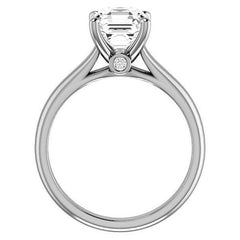 Asscher Cathedral Engagement Ring with Surprise Diamond