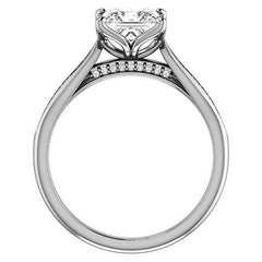Asscher Moissanite Tulip Cathedral Engagement Ring