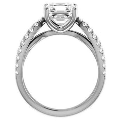 Asscher cut Infinity Style Engagement Ring