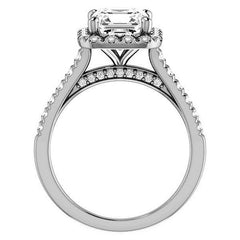 Asscher Halo Cathedral Engagement Ring