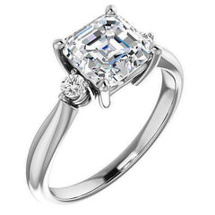 Asscher Moissanite Engagement Ring