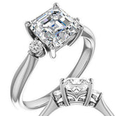 Asscher Moissanite Engagement Ring