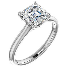 Asscher Moissanite Solitaire Ring