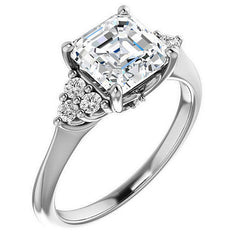 Asscher Cut Cathedral Solitaire Ring