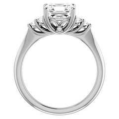Asscher Cut Cathedral Solitaire Ring