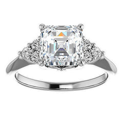 Asscher Cut Cathedral Solitaire Ring