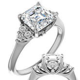 Asscher Cut Cathedral Solitaire Ring