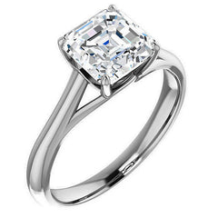 Designer Style Asscher Moissanite Solitaire Ring