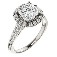 Cushion Halo Cathedral Engagement Ring