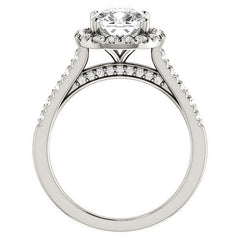 Cushion Halo Cathedral Engagement Ring