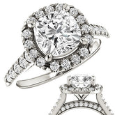 Cushion Halo Cathedral Engagement Ring