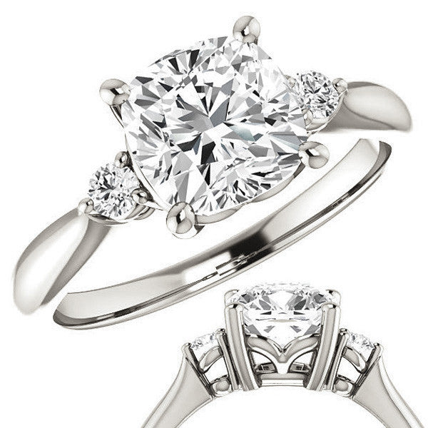 Cushion Moissanite Engagement Ring