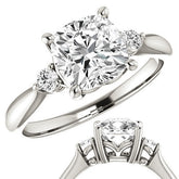Cushion Moissanite Engagement Ring