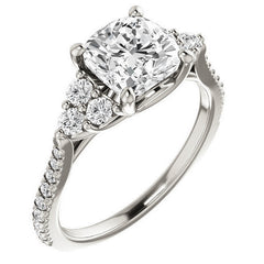 Cushion Moissanite Engagement Ring