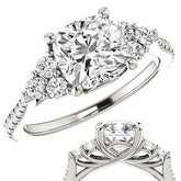 Cushion Moissanite Engagement Ring
