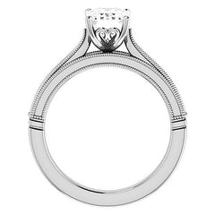 Emerald / Radiant Cathedral Solitaire with Scroll Accents