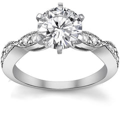 Moissanite Scalloped Milgrain Style Engagement Ring Setting
