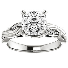 Cushion Infinity Accent Engagement Ring