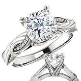 Cushion Infinity Accent Engagement Ring