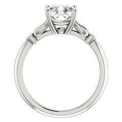 Floral Inspired Cushion Cathedral Engagement Ring
