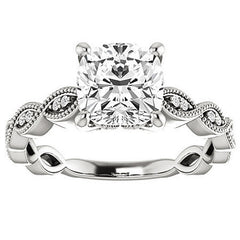 Cushion Infinity-Styled Engagement Ring with Milgrain