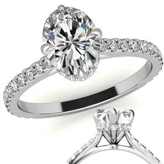 NESW-Oriented Oval Moissanite Engagement Ring