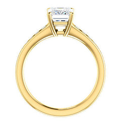 Emerald / Radiant Channel Set Engagement Ring