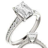 Emerald / Radiant Channel Set Engagement Ring