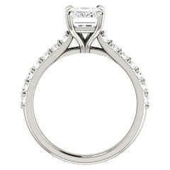 Emerald / Radiant shaped Moissanite Engagement Ring