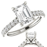 Emerald / Radiant shaped Moissanite Engagement Ring