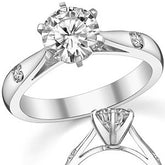 Round Brilliant Moissanite Cathedral Engagement Ring Setting