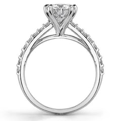 Double Prong Cathedral Moissanite Engagement Ring