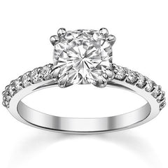 Double Prong Cathedral Moissanite Engagement Ring