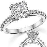 Double Prong Cathedral Moissanite Engagement Ring