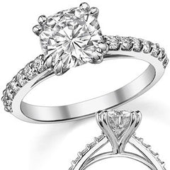 Double Prong Cathedral Moissanite Engagement Ring