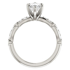 Marquise Moissanite Engagement Ring