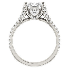Princess cut Moissanite Split Shank Engagement Ring