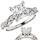 Princess cut Moissanite Engagement Ring